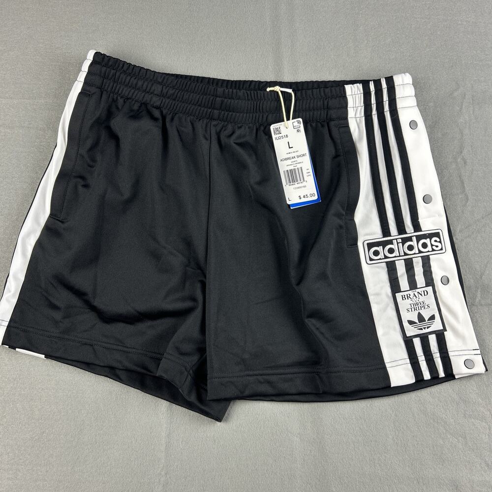 Adidas Originals Adibreak Trefoil Shorts Black White Womens Sz L (IU2518) - Picture 2 of 9